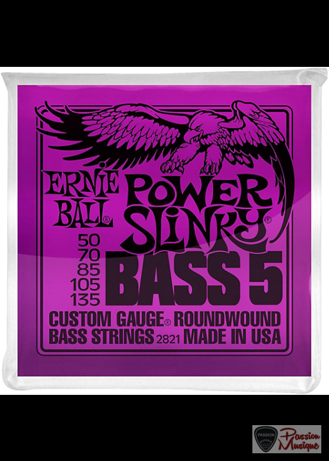 PASSION MUSIQUE - Ernie Ball 2821 Slinky Round Wound Basse Électrique 5-cordes